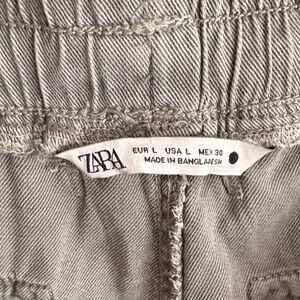 Zara Women's Light Gray greenish pants